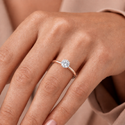 Solitaire diamant 1.00 Ct or rose Ely